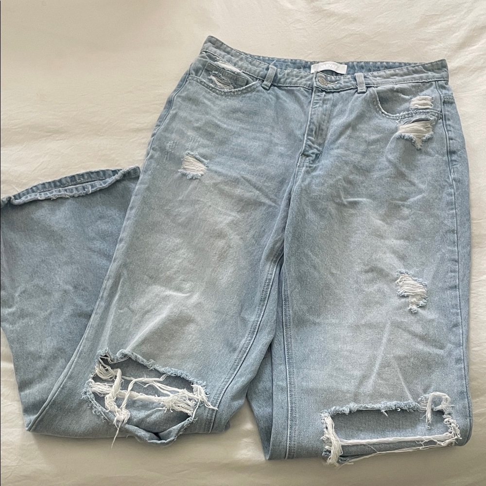 Light Blue Distressed Women Jeans